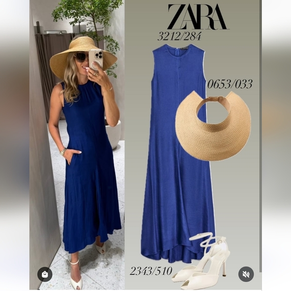 Zara Dresses & Skirts - ZW COLLECTION LINEN BLEND DRESS SIZE XS